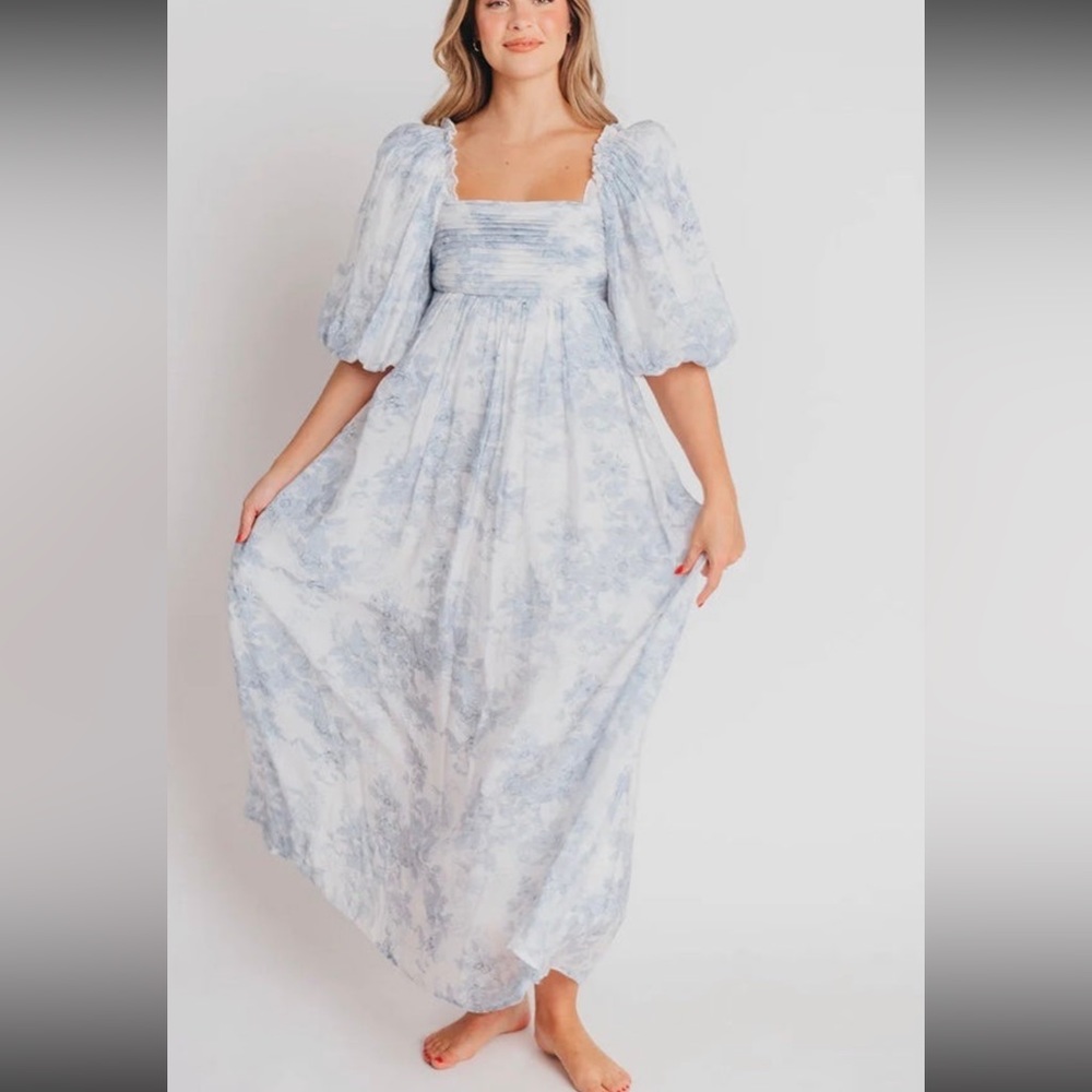 Blue floral maxi dress